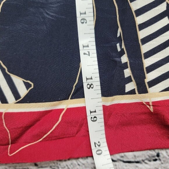 Worth 100% Silk Black White Red Straight Skirt Size 6 - Picture 11 of 13